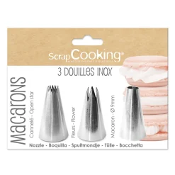 Carambelle Baking Supplies & Equipment^Scrap Cooking Set of 3 Stainless Steel Macaroon Piping Nozzles