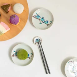 Seikou Tableware Brands|Japanese Ingredients^Porcelain Bird on Branch Chopstick Rests, Set of 5