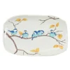 Seikou Japanese Ingredients|Table Setting^Porcelain Birds on Branch Rectangular Platter, 32cm