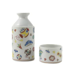 Seikou Tableware Brands|Japanese Ingredients^Porcelain Patterned Sake Jug and Cup