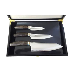 Suncraft Kitchen Knives^Seki 3 Layer Knife Trio with Wooden Gift Box