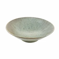 Kiji Stoneware & Ceramics Tableware Brands|Japanese Ingredients^Senkei Shallow Bowl, Green, 24cm
