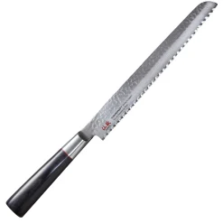 Suncraft Japanese Ingredients|Kitchen Knives^Senzo Twist Damascus Steel VG10 Core Bread Knife, 22cm