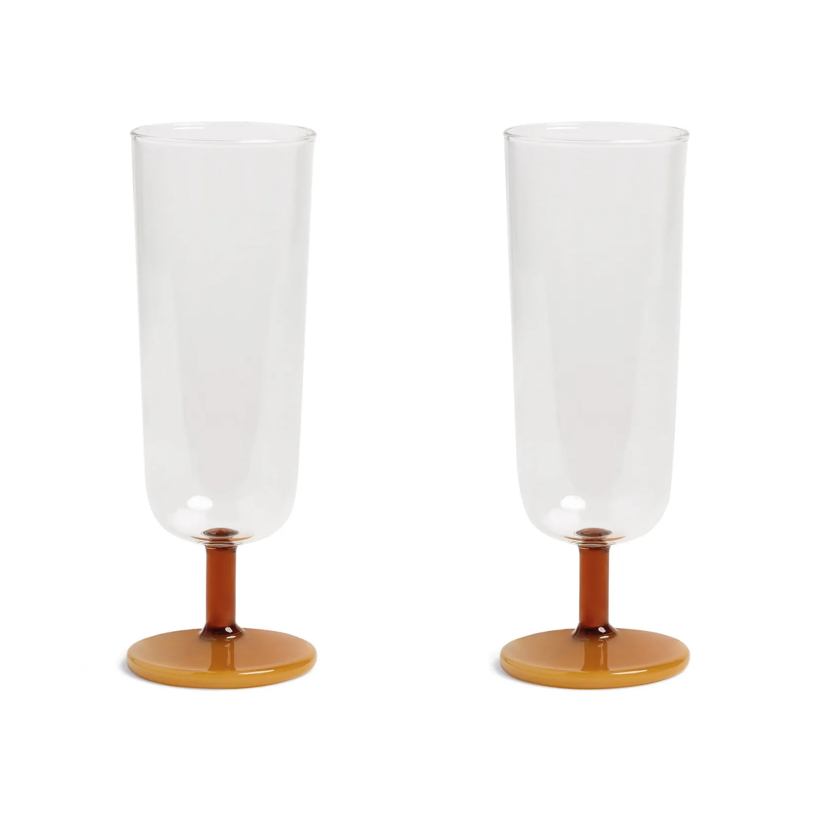 &Klevering Tableware Brands^Set of 2 Amber Stem Champagne Flute, 250ml