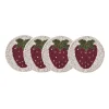 My Gifts Trade Tableware Brands^Set of 4 Beaded Strawberry Coasters