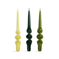 &Klevering Table Setting|Tableware Brands^Set of 3 Green Spiral Candles