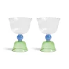 &Klevering Table Setting|Drinking Glasses^Set of 2 Green Tulip Coupe Glasses
