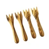Naturally Med Cutlery|Tableware Brands^Set of 4 Olive Wood Snacking Forks