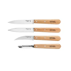 Opinel French Ingredients|Kitchen Knives^Set of 4 Essential Beech Handle Kitchen Knives