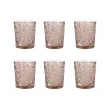 Bright Glassware Tableware Brands^Set of 6 Pink Hobstar Tumbler, 350ml
