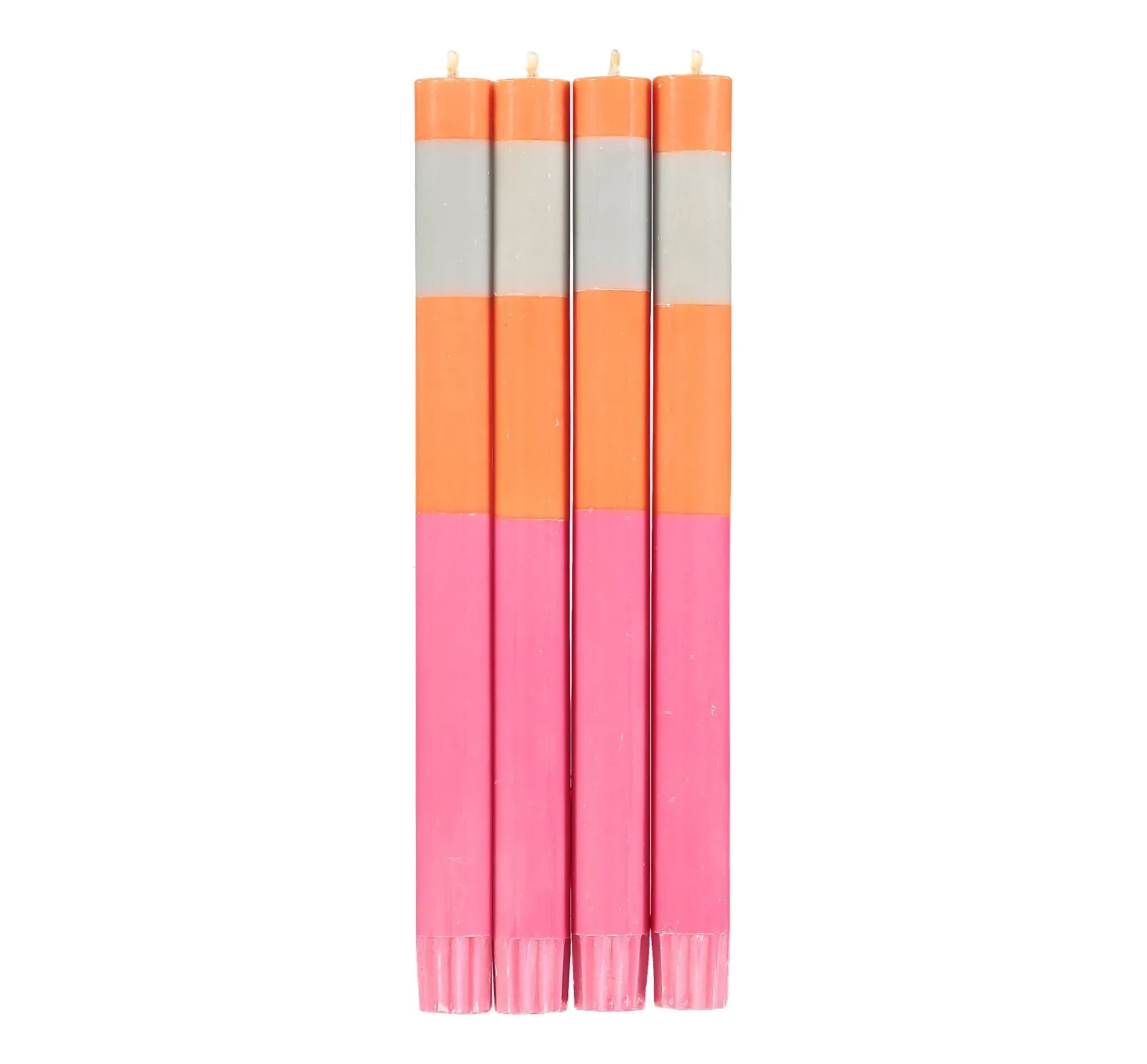 British Colour Standard Table Setting|Tableware Brands^Set of 4 Pink Orange Colourblock Candles