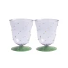 &Klevering Tableware Brands^Set of 2 Purple Dotted Water Glasses, 200ml