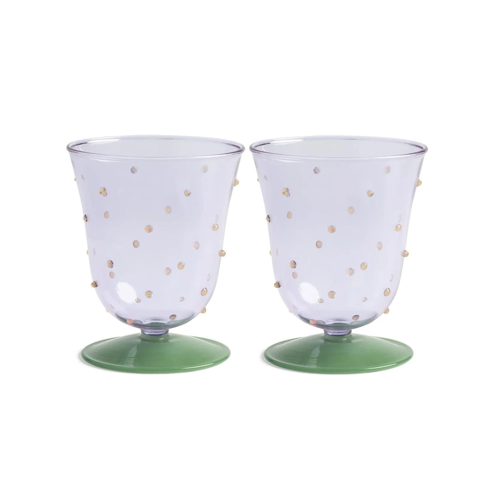 &Klevering Tableware Brands^Set of 2 Purple Dotted Water Glasses, 200ml