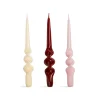 &Klevering Table Setting|Tableware Brands^Set of 3 Red and Purple Spiral Candles
