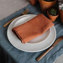 Linen Tales Table Setting|Kitchen Textiles & Clothing^Set of 2 Rust Linen Napkins