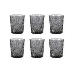 Bright Glassware Tableware Brands^Set of 6 Smoke Hobstar Tumbler, 350ml