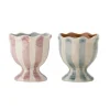 Bloomingville Tableware Brands^Set of 2 Willa Lilac Stripe Egg Cups