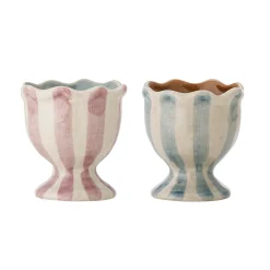 Bloomingville Tableware Brands^Set of 2 Willa Lilac Stripe Egg Cups