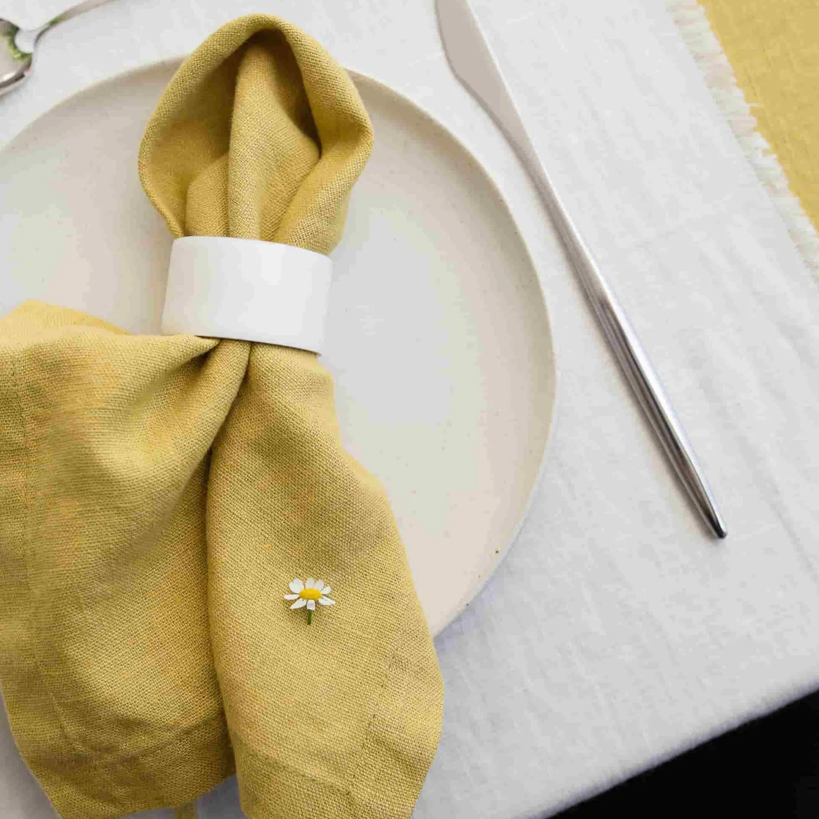 Linen Tales Table Setting|Kitchen Textiles & Clothing^Set of 2 Yellow Linen Napkins