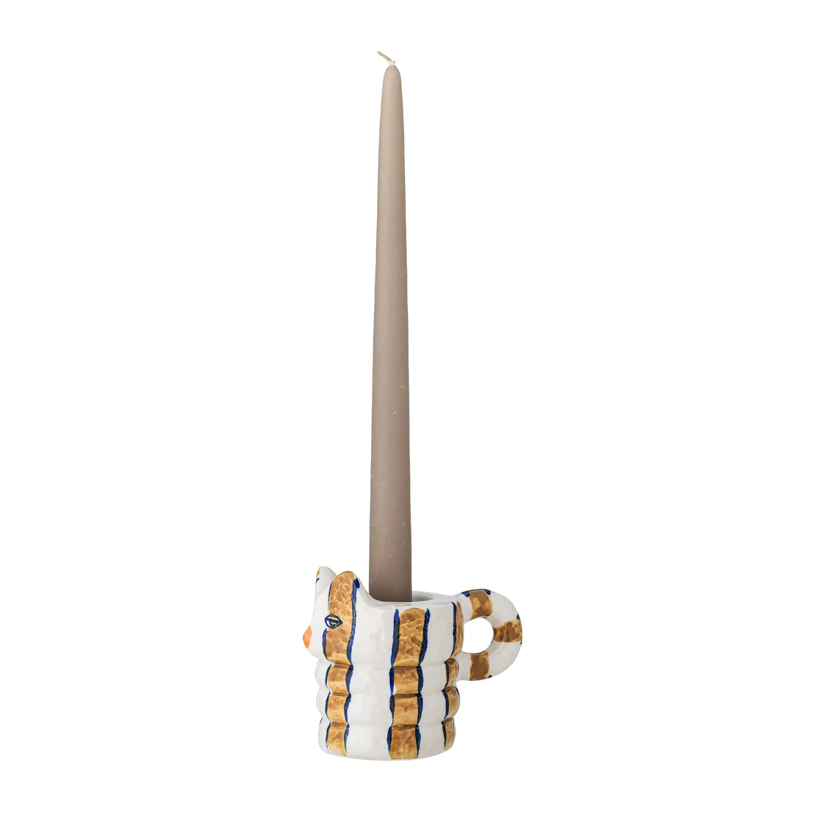Bloomingville Table Setting|Tableware Brands^Set of 2 Yellow Striped Cat Candle Holders