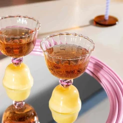 &Klevering Tableware Brands|Cocktail Making & Barware^Set of 2 Yellow Tulip Coupe Glasses, 200ml