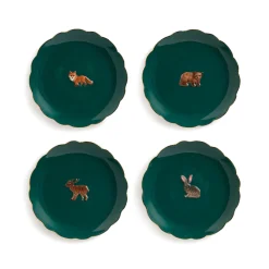 &Klevering Plates|Crockery & Dinnerware^Set of Four Woodland Animal Side Plates, 17cm