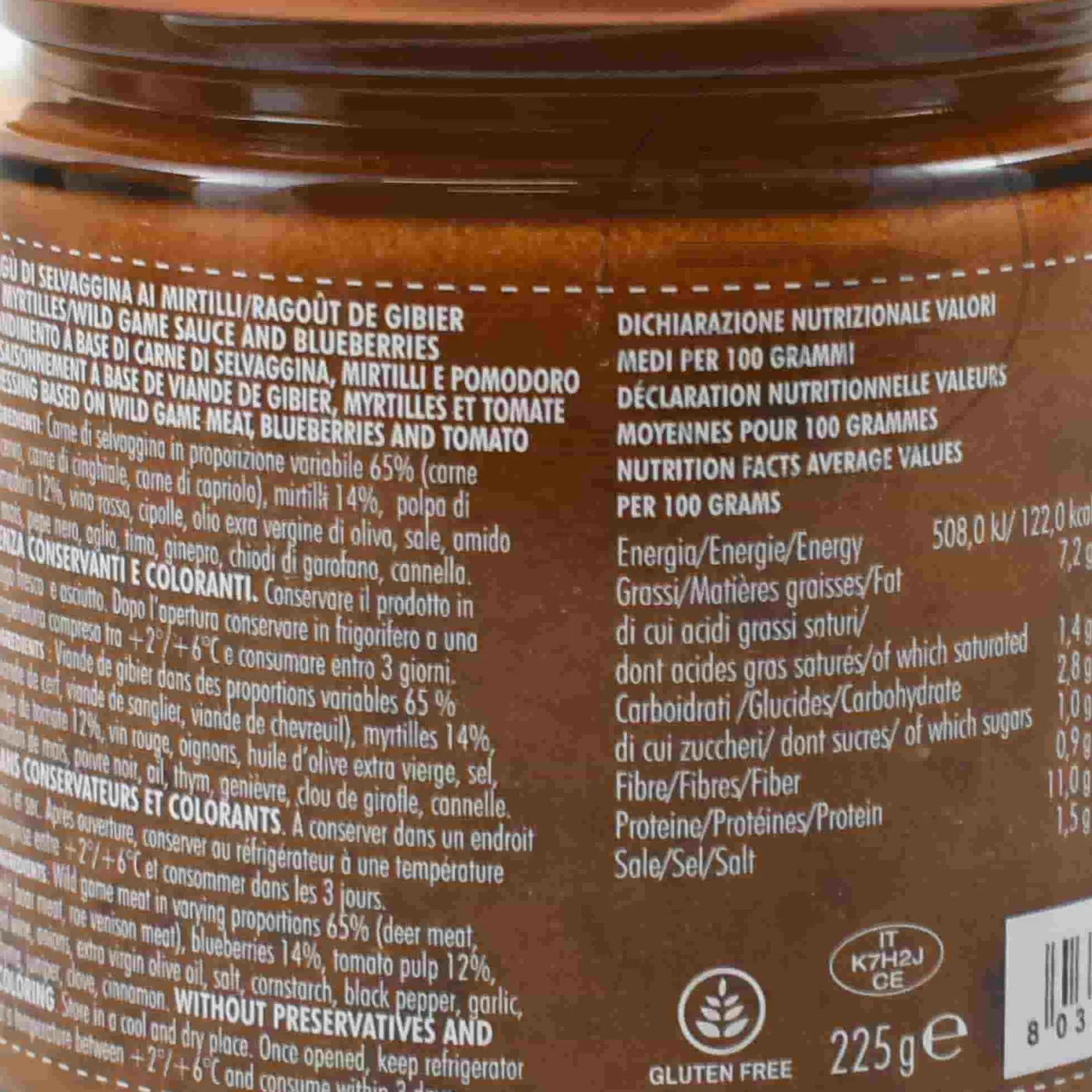 Alpenzu Italian Ingredients|Snacks^Short Dated Game & Blueberry Ragu, 225g