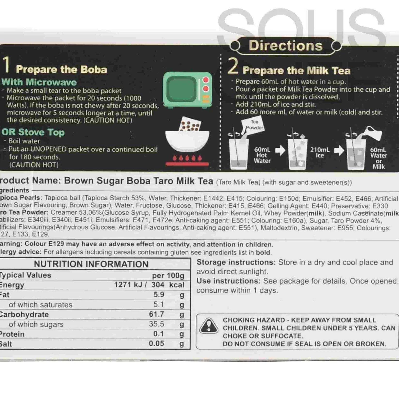 J WAY Ingredients Brands|Drinks^Short Dated Brown Sugar Boba Taro Milk Tea Kit, 3 sets