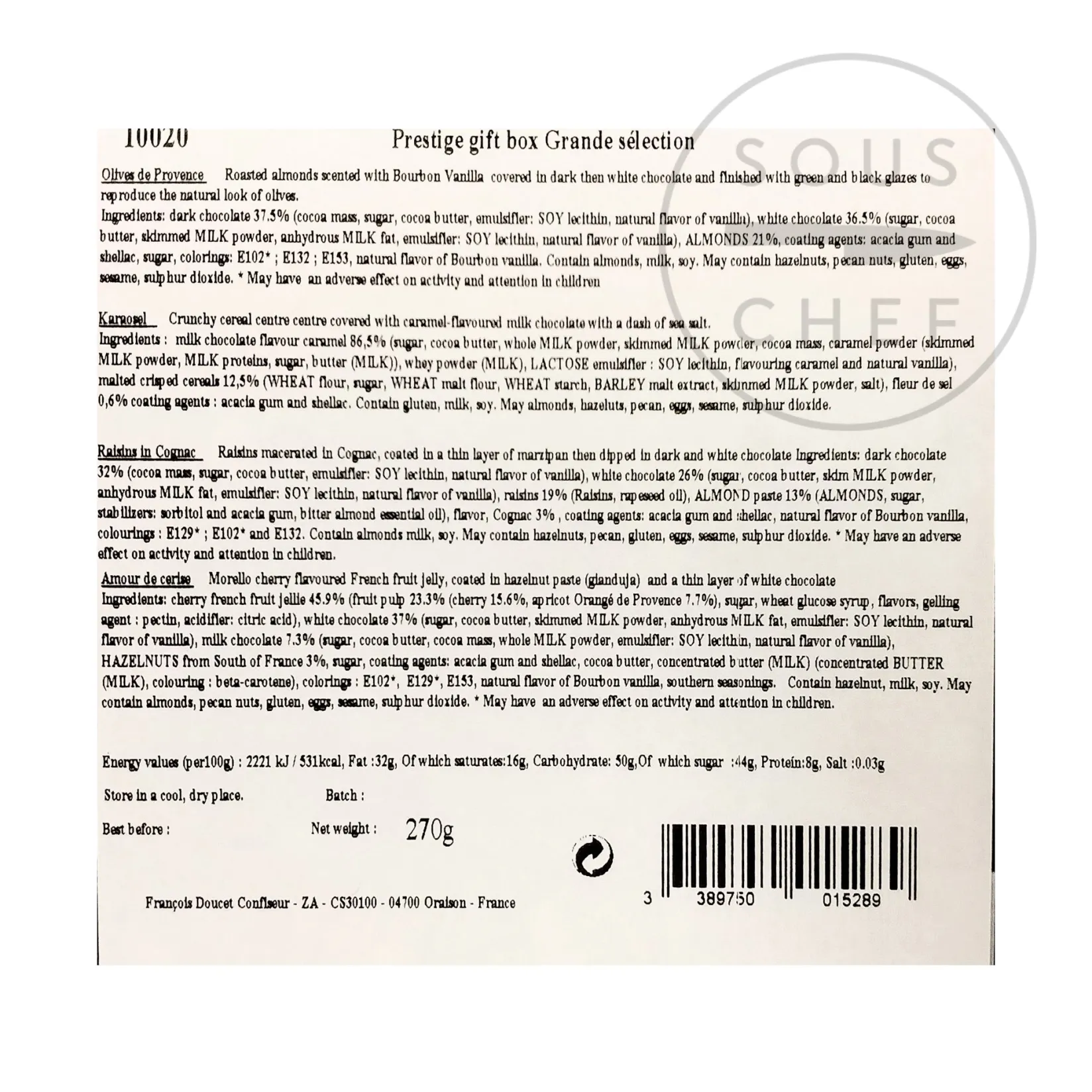 Francois Doucet French Ingredients|Chocolate & Sweets^Short Dated Provence Grand Selection, 270g