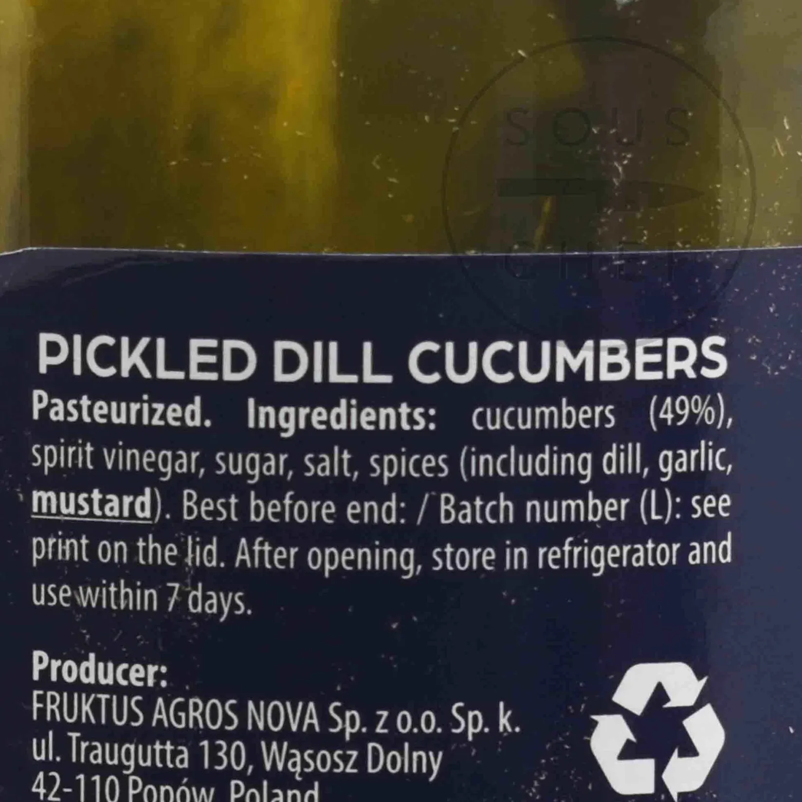 Anglo Dal Ltd Ingredients Brands|Vegetables^Short Dated Krakus Pickled Dill Cucumbers, 920g