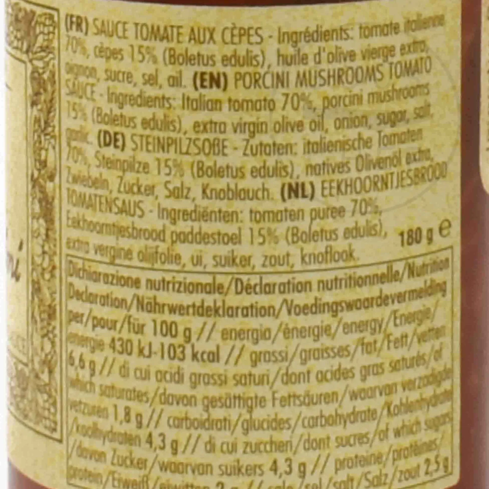 La Favorita Ingredients Brands|Italian Ingredients^Short Dated Porcini Mushrooms Tomato Sauce, 180g