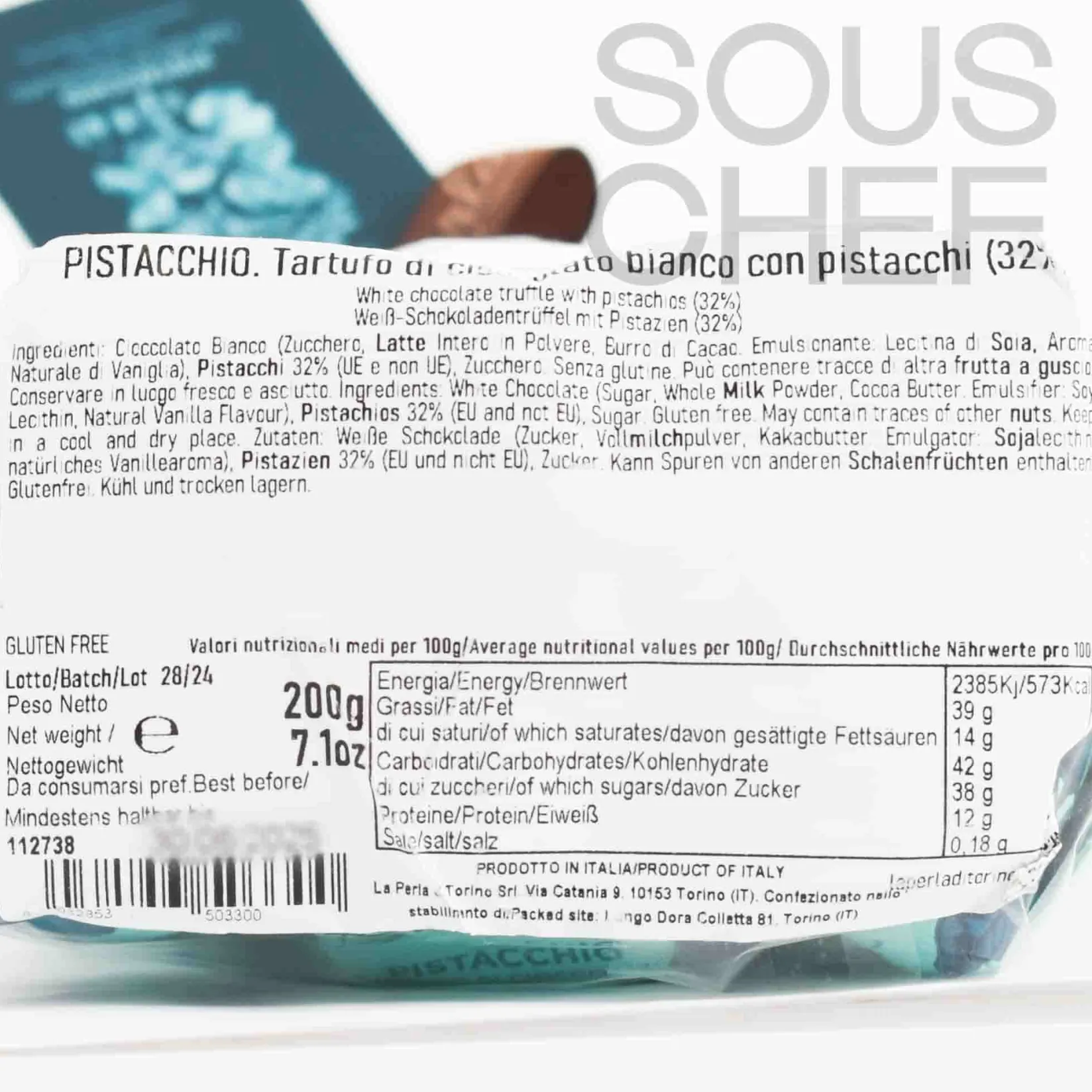 La Perla di Torino Italian Ingredients|Chocolate & Sweets^Short Dated Salted Pistachio Truffles, 200g