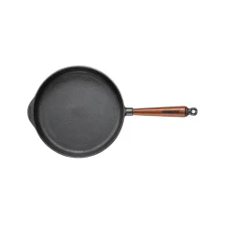 Skeppshult Pots & Pans^Cast Iron Deep Frying Pan with Beech Wood Handle, 28cm