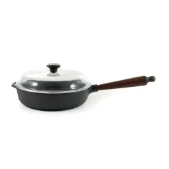 Skeppshult Pots & Pans^Traditional Cast Iron Deep Saute Pan with Lid, 25cm