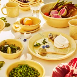 Kapka Enamel Middle Eastern Ingredients|Baking Supplies & Equipment^Splatter Fest Enamel Roasting and Serving Dish, Yellow