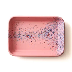 Kapka Enamel Middle Eastern Ingredients|Baking Supplies & Equipment^Splatter Fest Enamel Roasting and Serving Dish, Pink