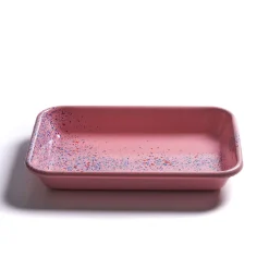Kapka Enamel Middle Eastern Ingredients|Baking Supplies & Equipment^Splatter Fest Enamel Roasting and Serving Dish, Pink