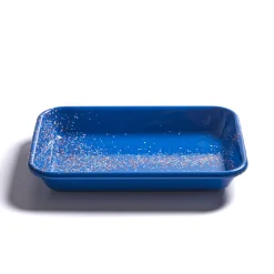 Kapka Enamel Middle Eastern Ingredients|Baking Supplies & Equipment^Splatter Fest Enamel Roasting and Serving Dish, Cobalt Blue