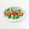 Kapka Enamel Tableware Brands|Middle Eastern Ingredients^Splatter Madness Enamel Oval Serving Plate, Green, 31cm