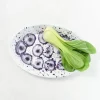 Kapka Enamel Middle Eastern Ingredients|Table Setting^Splatter Madness Enamel Oval Serving Plate, Purple, 31cm
