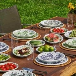 Kapka Enamel Middle Eastern Ingredients|Table Setting^Splatter Madness Enamel Oval Serving Plate, Purple, 31cm