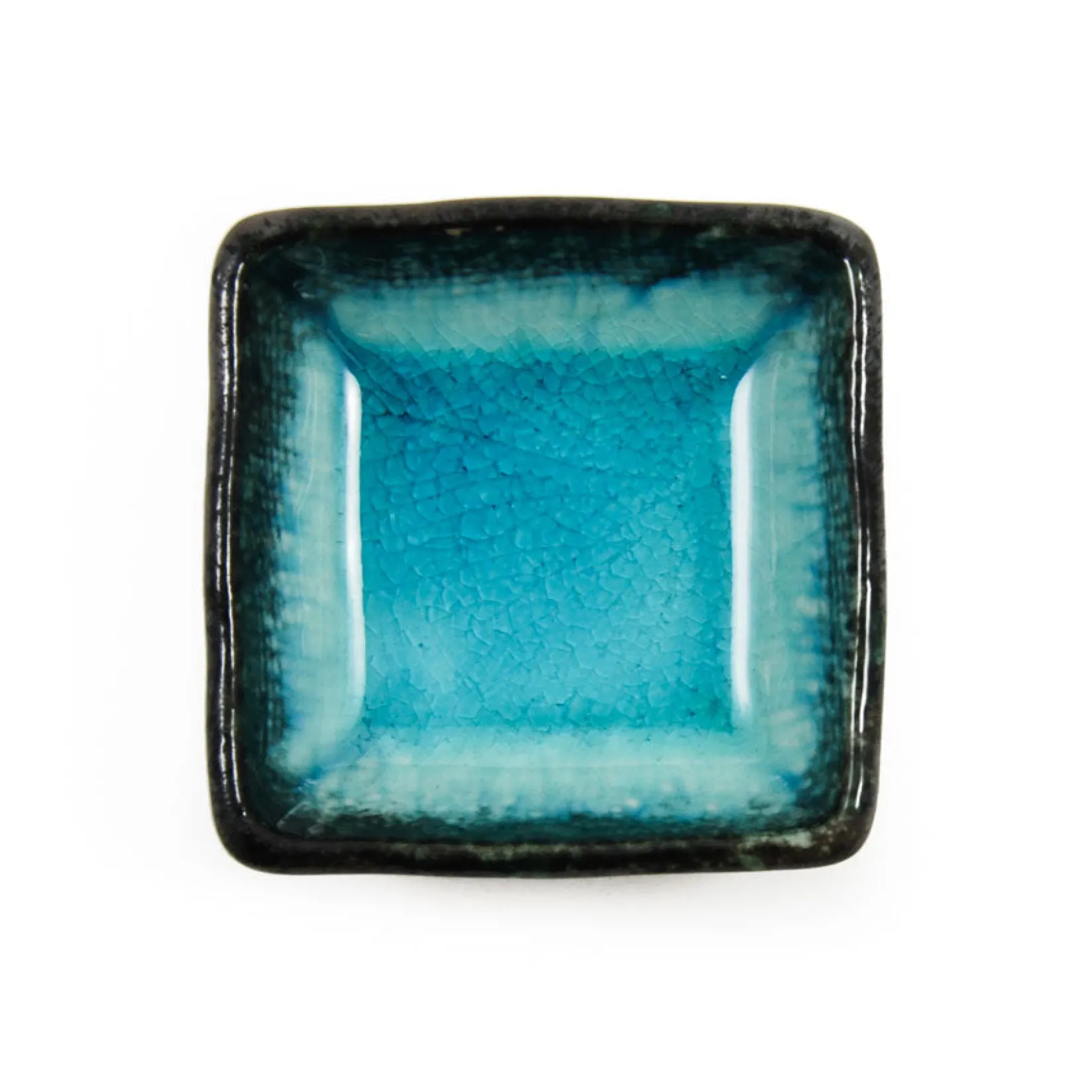Kiji Stoneware & Ceramics Tableware Brands|Japanese Ingredients^Square Turquoise Dipping Bowl, 7cm