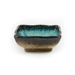 Kiji Stoneware & Ceramics Tableware Brands|Japanese Ingredients^Square Turquoise Dipping Bowl, 7cm
