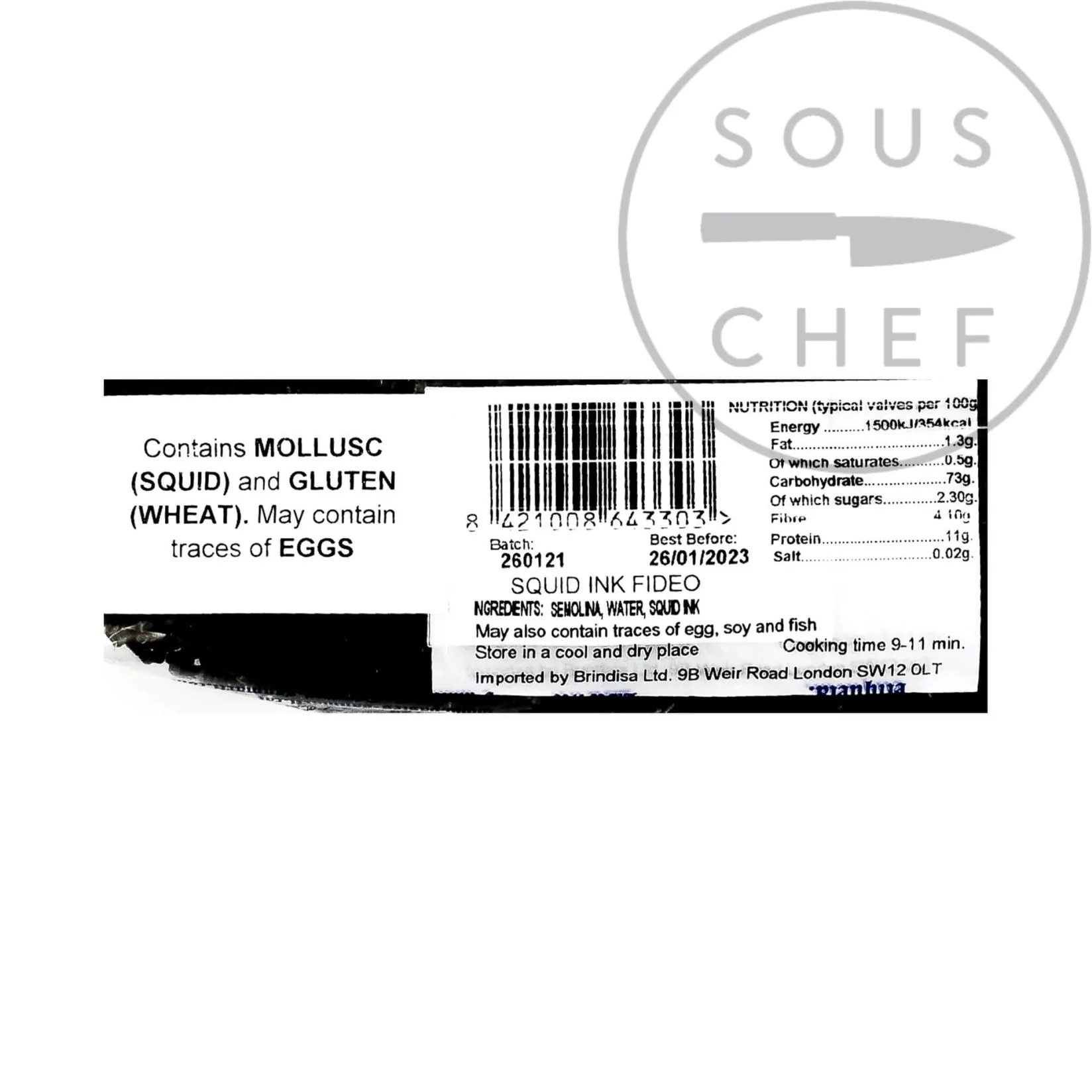 Sanmarti Ingredients Brands|Spanish Ingredients^Squid Ink Fideo Noodles, 250g