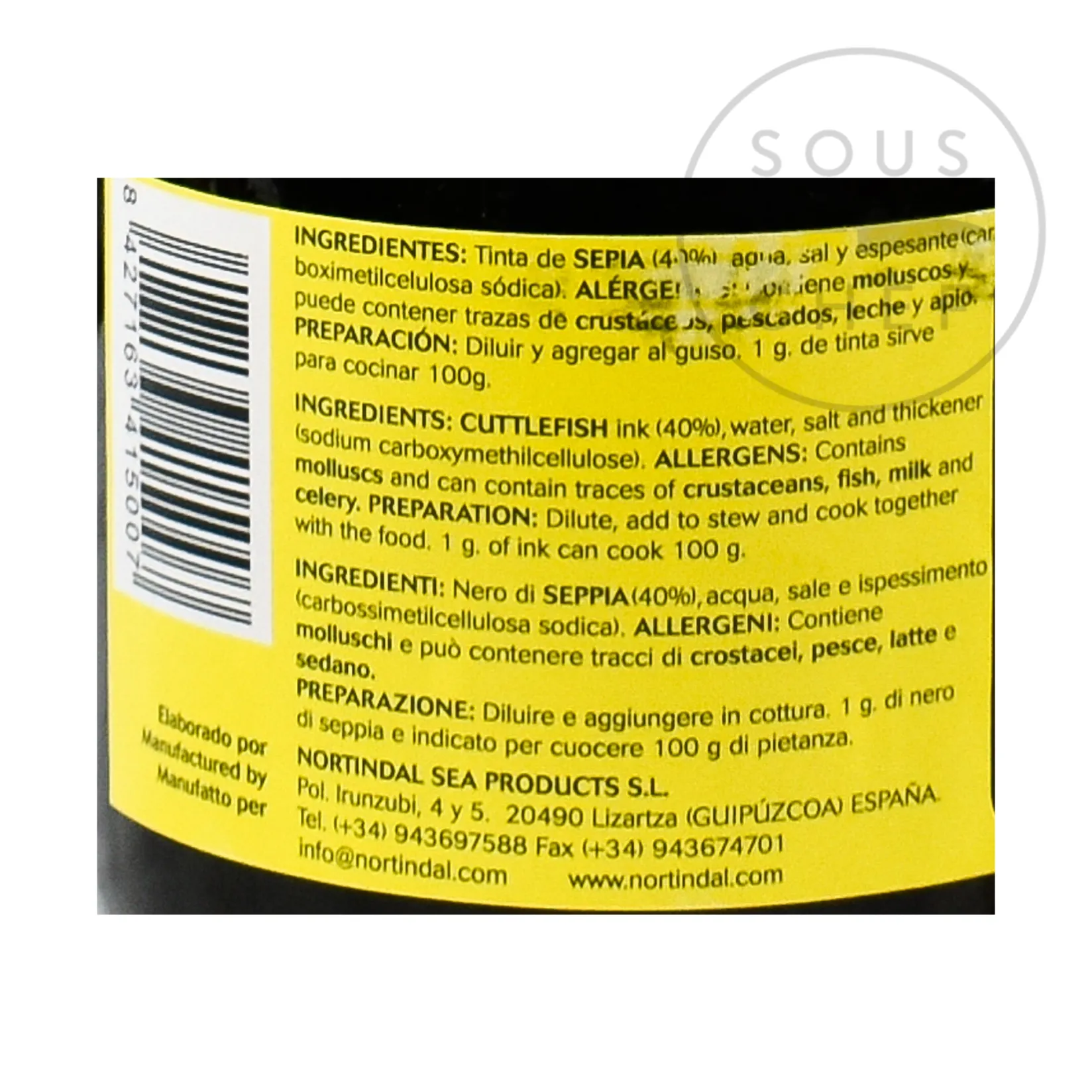 Nortindal Ingredients Brands|Spanish Ingredients^Squid Ink Jar (Cuttlefish Ink)