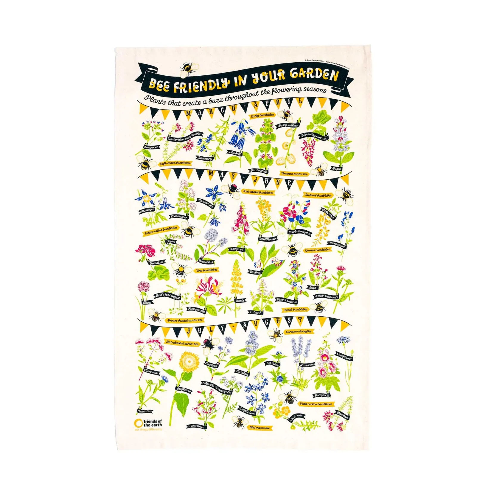Stuart Gardiner Made In The Uk|Kitchen Textiles & Clothing^Bee Friendly Tea Towel