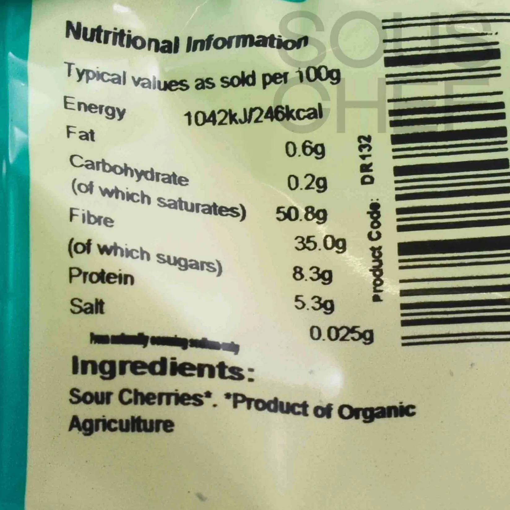 Suma Baking Ingredients|Ingredients Brands^Organic Sour Cherries, 125g