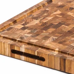 Teakhaus Kitchen Tools & Utensils|Chopping & Carving Boards^End Grain Butcher Block With Juice Canal, Medium