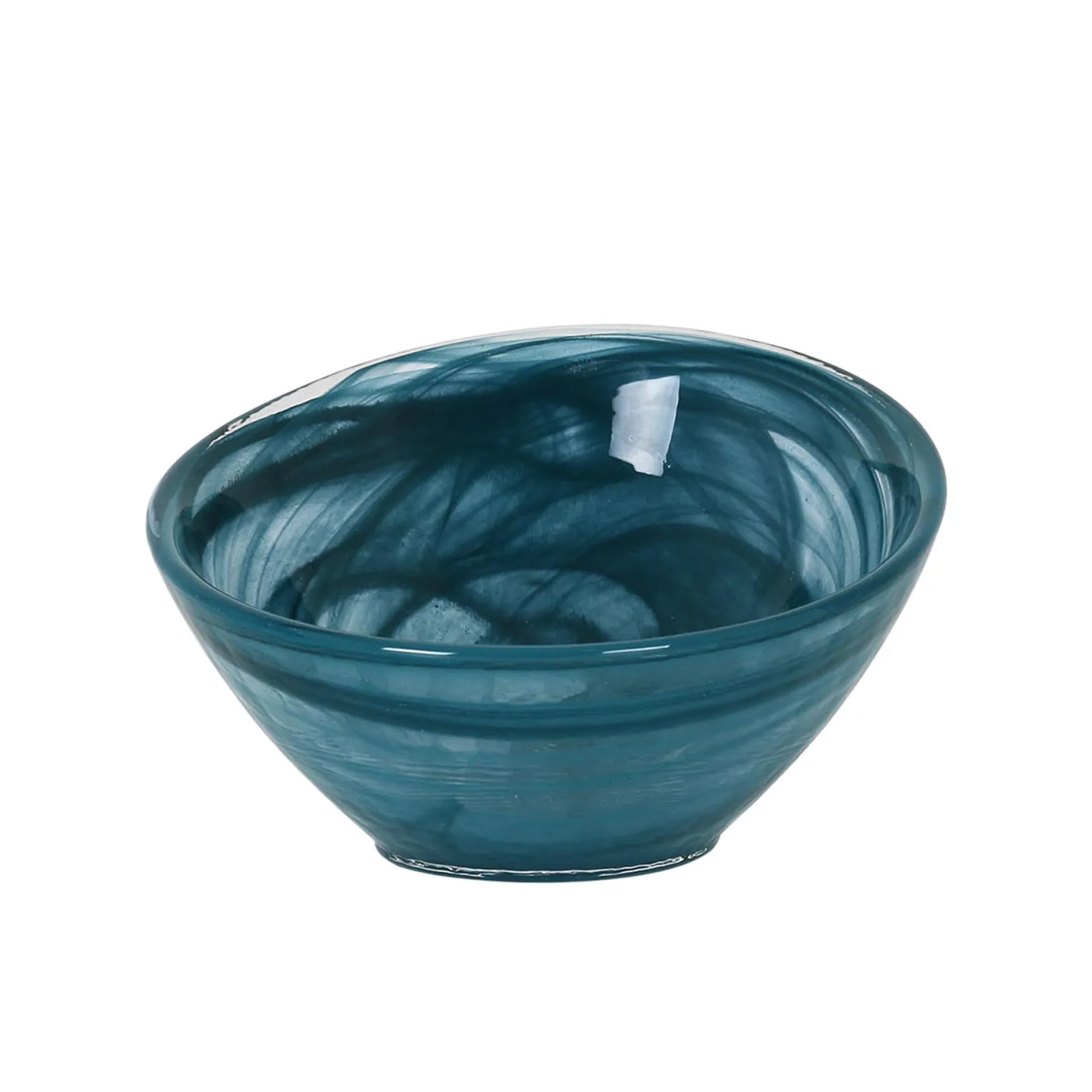 Turkish Tableware Tableware Brands|Crockery & Dinnerware^Teal Marble Glass Bowl, 14.5cm