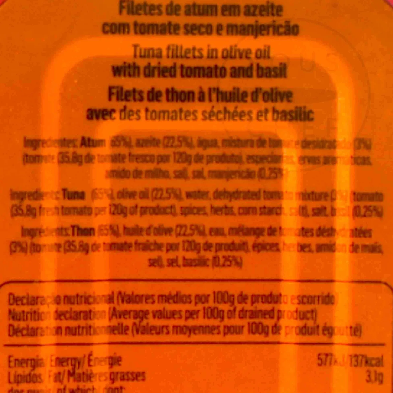 Tenorio Tinned Fish & Seafood|Ingredients Brands^Tuna Fillet with Basil & Sundried Tomato, 120g